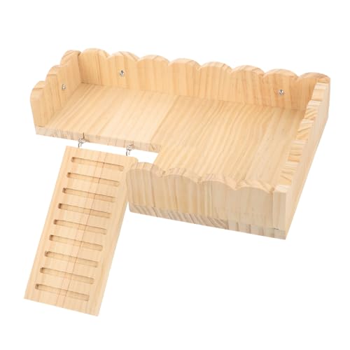 Sosoport 1 Set Hamster Kletterleiter Meerschweinchen Plattform Kleintierkäfig Zubehör Hamsterkäfig Brett Haustier Leiterständer Hamstertreppe Rattenleiter Spielzeug Holz von Sosoport