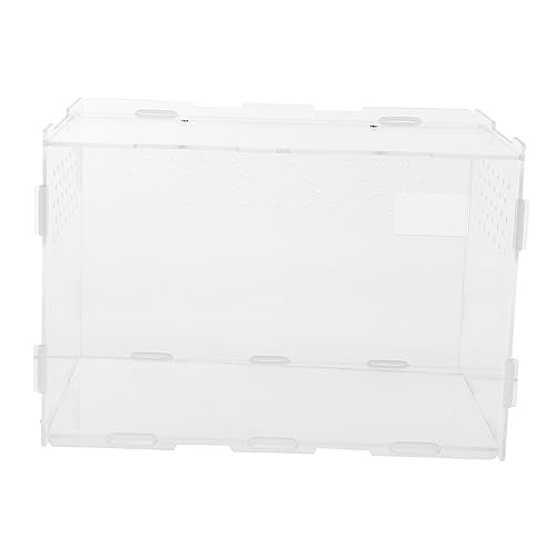 Sosoport 1 Stück Karton Futterbox Für Reptilien Reptilienterrarium Aus Acryl Zuchtkäfig Für Haustiere Hamsterhaus Terrarienkäfigbecken Acrylgehäuse Für Reptilien Tierhütte Transparent von Sosoport