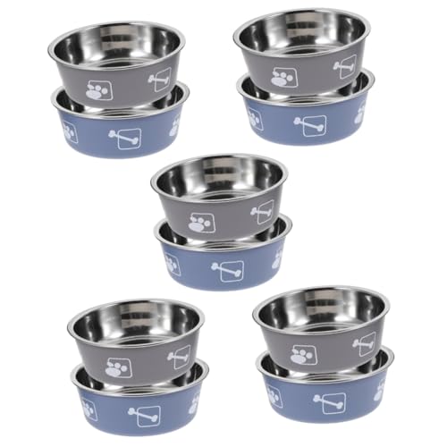 Sosoport 10 STK Haustiernapf aus Edelstahl Lebensmittelbehälter Schüsseln für Katzenteller Welpe pet Feeder pet Water Bowl Haustiere Futternapf für Hunde Indoor Hundenapf Rostfreier Stahl von Sosoport