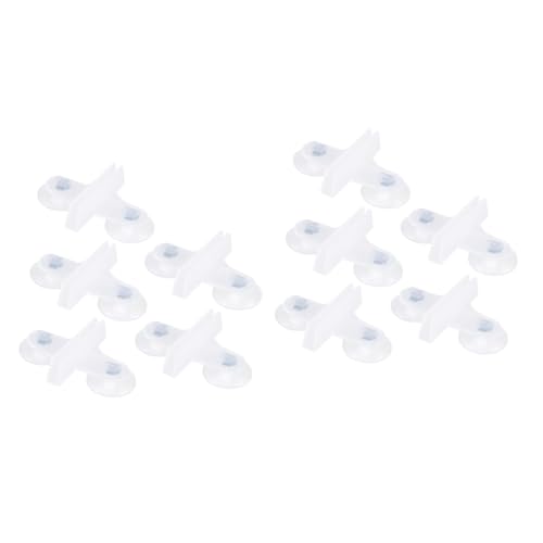 Sosoport 10 STK Glassauger für Aquarien aufzuchtfutter Fische augplatte trennwand für Aquarium Sucker Fischteiler Bodenfilter Saugnapf für Fischbecken Glas-Halter Clip Glas Regal Weiß von Sosoport