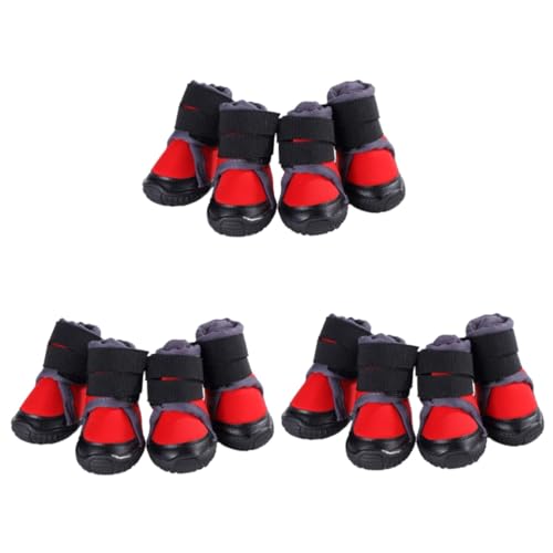 Sosoport 12 STK Hund warme Schuhe Winterschuhe für Hunde hundeschuhe sportliche Outdoor-Schuhe Haustierschuhe für mittlere und große Hunde Haustierzubehör Outdoor-Schuhe für Hunde kleine von Sosoport