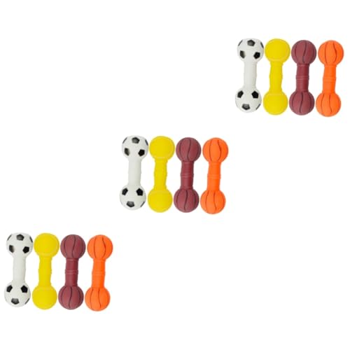 Sosoport 12 STK Langhantel-Hundespielzeug Spielzeug reinigen Haustierzubehör Interactive Dog Toys knete Spielzeug Haustiere Kätzchen Spielzeug bissfestes Spielzeug Haustier Hund kugelförmig von Sosoport