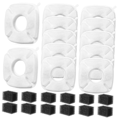 Sosoport 12 Sets Haustier Wasserspender Filterelement Haustiere Wasserfilter Hunde Wassernapf Filter Ersatz Haustier Wasserbrunnen Filter Katzen Wasserbrunnen Filter Vliesstoff von Sosoport