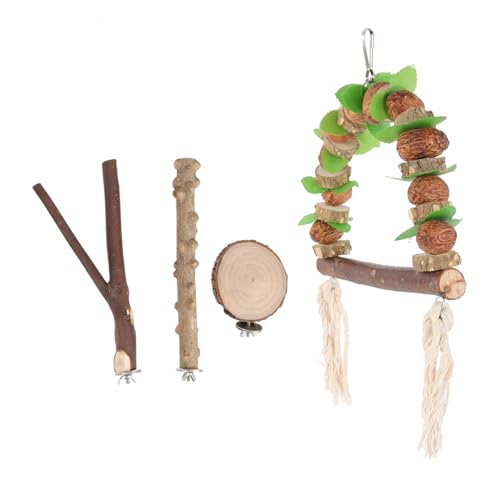 Sosoport 12 Stück Vogel Standstange Sittich Spielplatz Vogelspielzeug Papageien Spielständer Vogelspielplatz Papageien Hängematte Spielzeug Vogel Spielständer Fitnessstudio von Sosoport