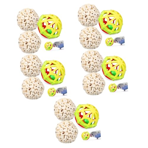 Sosoport 15 STK Vogel Spielzeugball Hamsterzubehör Hasenspielzeug für Kaninchen Bird Toys Vogelspielzeug Kaninchenspielzeug Vogelkäfig Conures-Spielzeug Vogeltrainingsspielzeug Puzzle Vögel von Sosoport