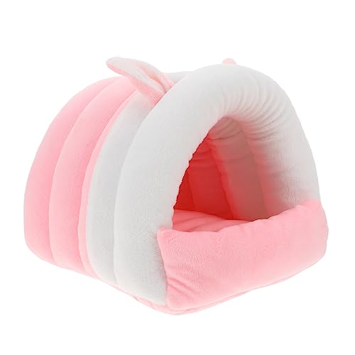 Sosoport 1Stk Hamsternest Chinchilla-Zubehör Winter Hamsterbett kuschelbett kuschelhöhle Schlafsack Haustierbett Hamsterversteck Meerschweinchen Hamsterhaus Hamsterbedarf Baumwolle Rosa von Sosoport