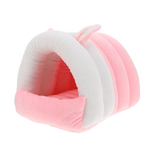 Sosoport 1Stk Hamsternest kuschelhöhle nagerhaus haustierfeldbett tierbett Haustiernest Zwerg Vlies Schlafnest für Haustiere Schweine Bausatz Hamsterversteck Hamsterhausbett Baumwolle Rosa von Sosoport