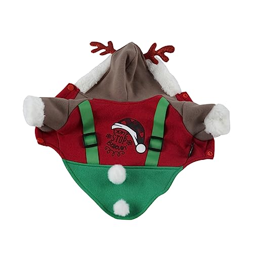 Sosoport 1Stk Kleidung für Haustiere Weihnachten Haustier kostü Kleidung Weihnachtsmann-Kostü Dog Clothes for small Dogs hundekostü Jesu Kostü Resort-Kleidung Haustier-Elch-Design-Anzug von Sosoport