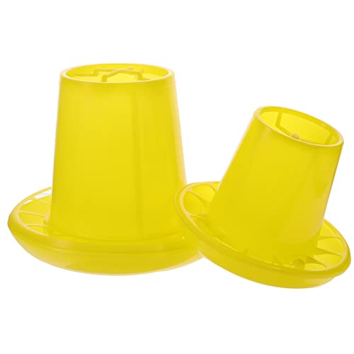 Sosoport 1set Zubringer Geflügel Füttern Hühnergrieß Huhn Hühnerpflücker Chicken Feeder Tauben Futtertrog Taubenfutterautomat Futterautomat Für Hühner Kükenfutter-Set Plastik Yellow 2pcs von Sosoport