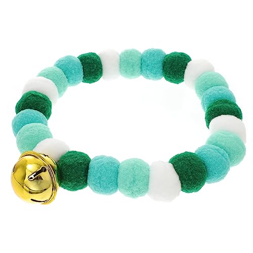 Sosoport 1stk Ballkragen Aus Haustierfell Welpen Hundehalsband Mittel Grüne Hundehalsbänder St. Patricks Day Kostüm Katzenhalsband Mit Fliege Halsband Für Welpen Pom Stoff von Sosoport