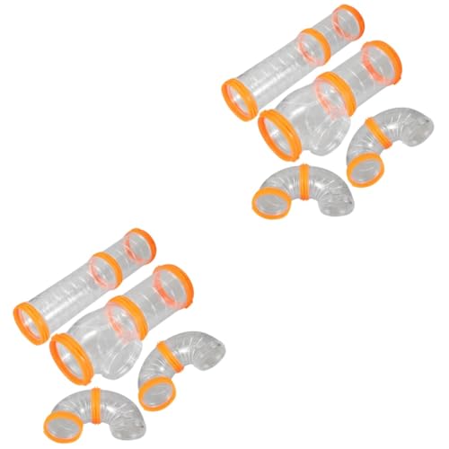 Sosoport 2 Sätze Hamsterpfeifen-Set Hamster durchsichtiges Röhrchen Hamsterkäfig durchsichtiger Stecker Hamster röhre Hamster Spielzeug Meerschweinchen Hamster-Tunnelröhre DIY Hamstertunnel von Sosoport