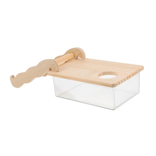 Sosoport 2 Sätze Hamsterwanne Plattform für Hamsterleitern Saunatoilettenhamster Hamster sandbad Hamster-Sandbad Spielzeug Leiterversteck für Meerschweinchen Hamsterbadewanne Acryl Badebox von Sosoport