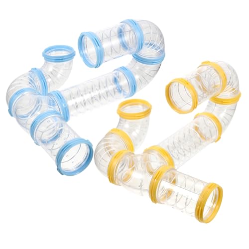 Sosoport 2 Sets Hamster Röhren Set Schläuche Hamsterkäfig Transparenter Hamster Tunnel Transparente Hamster Röhre Tiere Transparentes Außenrohr Rattenspielzeug von Sosoport