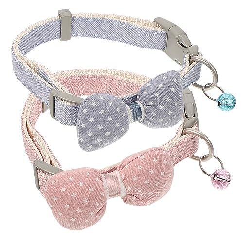 Sosoport 2 Stück Haustierhalsband Halsband Für Haustierhalsband Für Katze Haustierbedarf Haustierhalsband Ornament Haustier Bowknot Halskette von Sosoport