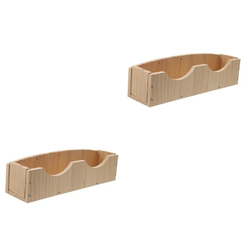 Sosoport 2 Stück Kaninchen Holz Grasständer Chinchilla Rack Haustier Kaninchen Becken Futterspender Hamster Grasständer Für Meerschweinchen Hängender Meerschweinchen Halter Kaninchen von Sosoport