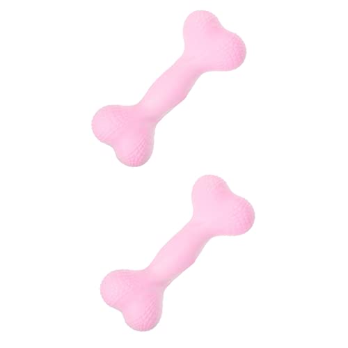 Sosoport 2St Kauspielzeug für Hunde Interactive Dog Toys Hunde spielsachen für große Hunde Hunde-Spielzeug für Gehorsamkeit Hunde-Zahnpflege-Spielzeug Dog chew Toy Knochen Macaron Rosa von Sosoport