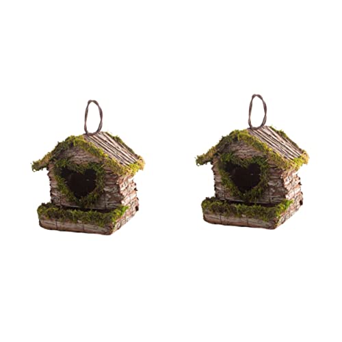 Sosoport 2 STK Vogelnest Dekoration Grasnest Ornament Blumenkorb Vogelkäfig gartendekoration Garden Decor Vogelnisthaus Zubehör für Vogelkäfige Spielzeug handgefertigtes Vogelhaus ländlich von Sosoport