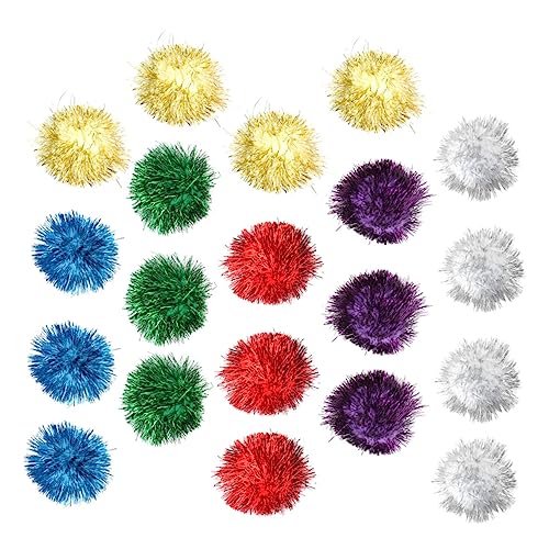 Sosoport 20 STK Glitzerkugeln Kätzchen Pompons Katzengarn Spielzeug Katzenfalte interaktives Spielzeug für Katzen cat Activity Katze spielt Spielzeug Katzenspielzeug in Kugelform Kaschmir von Sosoport