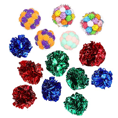 Sosoport 25 Stück Plüschspielzeugball Katzenbälle Crinkle Katzenspielzeug Crinkle Ball Katzenspielzeug Katzenspielzeug Interaktives Soundball Spielzeug Für Katzen Crinkle Bälle Für von Sosoport