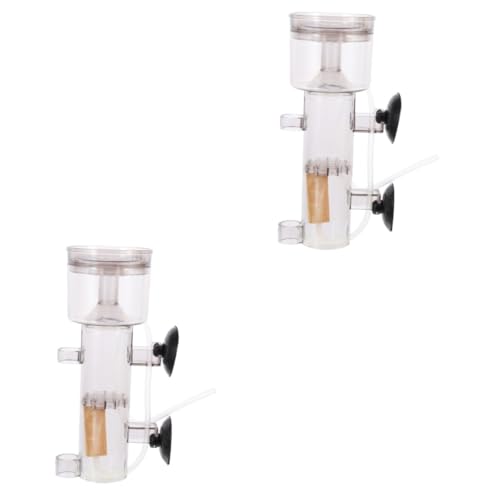 Sosoport 2St Eiweißabschäumer Aquarium Eiweißreinigungskimmer Mini-Schwammfilter Mini-Sieb wasserreiniger hauswasserfilter Salzwasser-Skimmer Eiweißreiniger für den Haushalt Acryl Grey von Sosoport