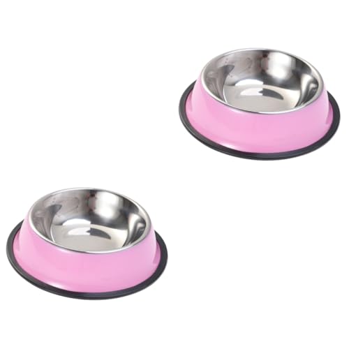 Sosoport 2St Futternapf für Hunde Stainless Steel inoxlm rutschhemmer Katzen schüssel kackende Hunde Haustiernapf Hundenapf Fisch Tank Log Haustierzubehör Geschirr hundefutternapf Rosa von Sosoport