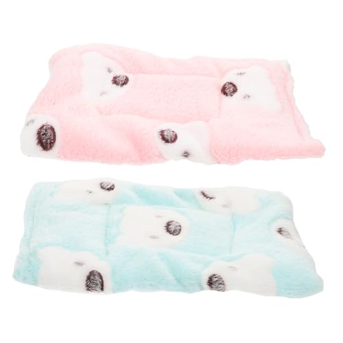 Sosoport 2St Hamster Pad Haustier-Schlafbett Hamsterhausmatte Meerschweinchen warmes Bett Chinchilla hamsterbett hamsterkäfig zubehör Isomatte für Winterhamster warme Hamstermatte Baumwolle von Sosoport