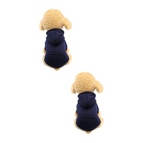 Sosoport 2St Haustier warme Kleidung welpen warme mäntel Warmes Kostüm für Hund Thermokleidung Plüschmäntel für Haustiere Haustier Hund Pyjama hundepullover hundepulli Haustierkleidung Navy von Sosoport