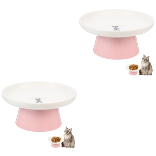 Sosoport 2St Hohe Katzen Schale pet Water Bowl katzenfutter schüssel Katzen Futter Schale Erhöhter Katzenfutterautomat Futternapf für Hunde waschbarer Katzennapf Katzenfutterhalter Keramik von Sosoport