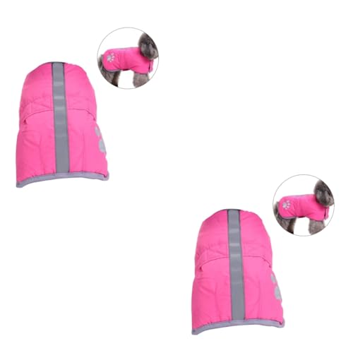 Sosoport 2St Hundemantel Welpen-Outfits Winterkleidung für Welpen Hemd für Hunde Safety Safe todsicher welpen Warmer Mantel Winterkleidung für Hunde Herbst- und Winterkleidung Jacke Rosa von Sosoport