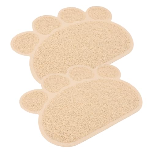 Sosoport 2St Katzenstreu Matte Futtermatten für Katzen Katzennapf Tischset Katzentoilette katzenstreumatte katzenfutter unterlage Haustier Katzentrinkschale Pad Kätzchenstreumatte PVC von Sosoport