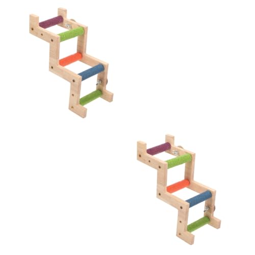 Sosoport 2St Kletterleiter für Papageien nager Spielzeug Bird Toys Holzleiter für Haustiere Papagei Plattform Vogelstangen Vogel-Hängeleiter wellensittiche kletterleitern hölzern Colorful von Sosoport