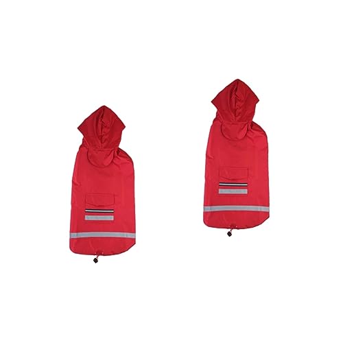 Sosoport 2 Stücke Hund Regenmantel Extra Große Rot 5XL Regen Jacke Für Mittel Große Hunde Reflektierende Für von Sosoport