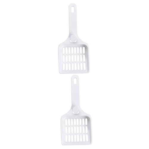 Sosoport 2St Schaufel für Katzenstreu Pet Sieb Schaufel Haustierzubehör Katzenkotschaufel Sichter katzenklo zubehör cat Litter Shovel Haustier Schaufel Outdoor-Schaufel für Haustiere Weiß von Sosoport