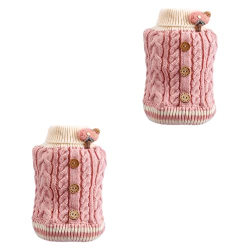 Sosoport 2st Welpenweste Aus Baumwolle Winterkleidung Kleine Hunde-Outfits Wärmekleidung Für Welpen Stilvoller Welpe Stilvolle Welpenkleidung Kleiner Welpenpullover Stoff Mode Rosa Shirt von Sosoport