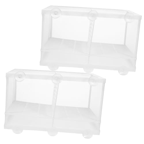 Sosoport 2er-Box Aquarien-isolationsnetz Aquarienbrüterei Inkubator Trennwand Für Aquarien Aquarium-dekor Garnelenversteck Für Aquarien Fisch Tank Netz Fischnetz Große Aquarien Plastik Weiß von Sosoport