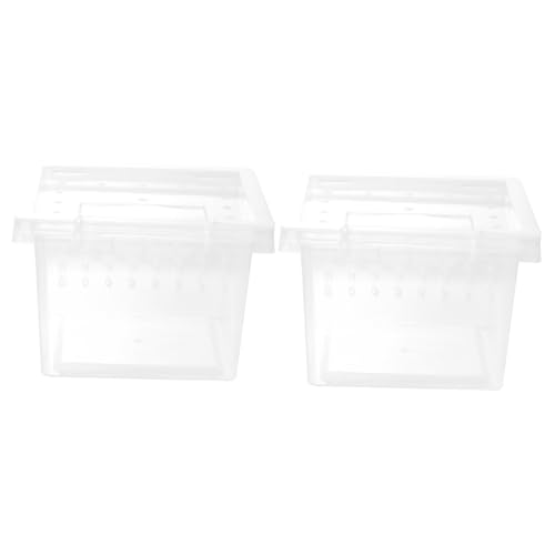 Sosoport 2er-Box Aufzuchtbox Für Insekten Spinnen-vogelspinne-gehäusetank Reptilienträger Spinnengehege Haustierzaun Brutbehälter Für Eidechsenkäfige Reptilienterrarium Transparent Plastik von Sosoport