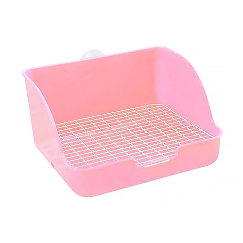 Sosoport 2er-Box Hasenkäfig Toilette Chinchilla-bettwäsche Einstreu Für Meerschweinchen Hamster Toilettenecke Meerschweinchen Katzentoilette Plastik Reisen Anti-Fall Kunststofffass Rosa von Sosoport