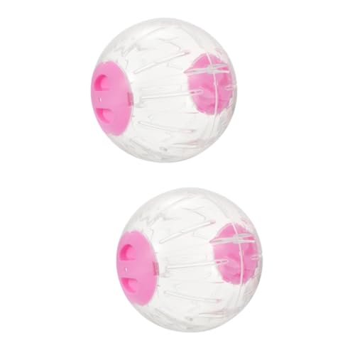 Sosoport 2st Hamster Laufball Kleintierkäfig Transparenter Hamsterball Hamsterrad Spielzeug Hamster-laufball Kleintier-Gymnastikball Rollender Ball Für Haustiere Rosa Mini Plastik Laufrad von Sosoport