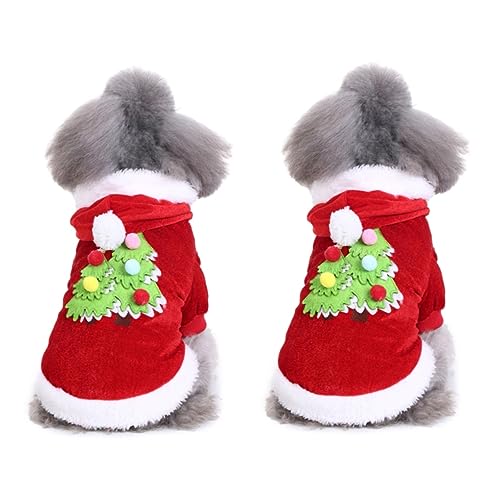 Sosoport 2st Haustierkleidung Weihnachtsmann-kostü Hundebekleidung Für Kleine Hunde ädchen Outfitt Hundekleidung Hundekostü Weihnachten Hunde-Pyjama Kostüme Rot Kürbis Weihnachtstuch von Sosoport