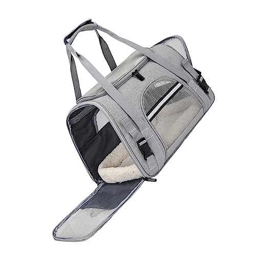 Sosoport 2st Haustiertasche Kleines Reiseportemonnaie Katzenkiste Teppichtasche Kleiner Haustierträger Multifunktionaler Hunderucksack Geschirr Für Kleine Hunde Autotasche Oxford-Stoff Grey von Sosoport