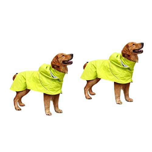 Sosoport 2st Regenjacke Für Haustiere Hund Kapuzenjacken wasserdichte Regenjacken Haustierartikel Elisabeth Kreis Regenponcho Haustier Jacken Hoher Kragen Gelb Aus Einstellbar von Sosoport