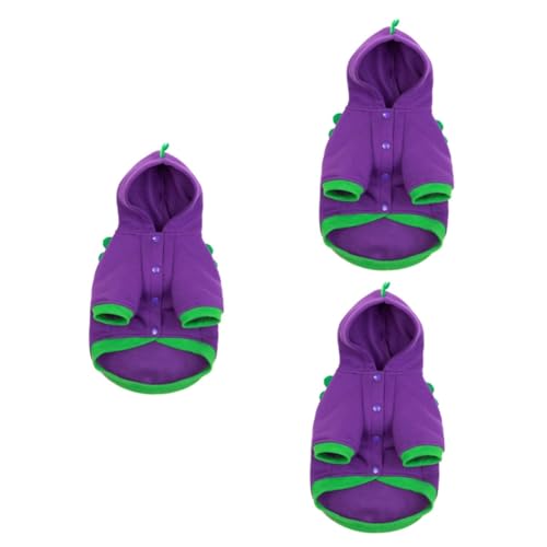 Sosoport 3 STK Halloween-haustierkleidung Warme Jacke Kostüm Für Hunde Party-hundetuch Hundejacke Für Kleine Hunde Halloween-Haustier-Hoodie Polyester Herbst Und Winter Kleiner Hund Violett von Sosoport