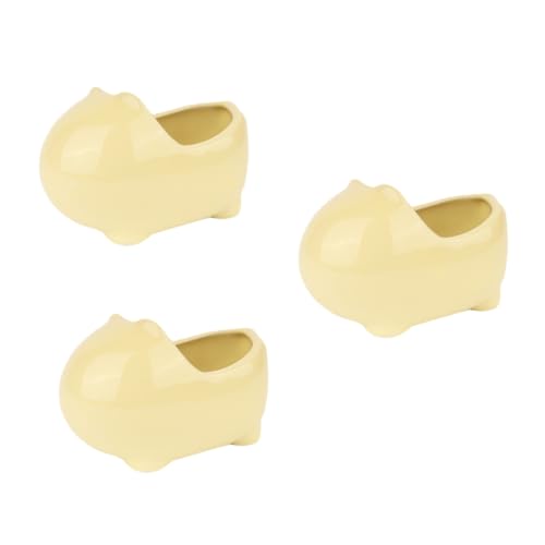 Sosoport 3 STK Hamster Badewanne Tierheim Mini-Hamster-Sand-badewanne Meerschweinchen Badezimmer Hamster Toilette Badewanne Rennmäuse Badewanne Schüssel in Badewannenform Yellow Keramik von Sosoport