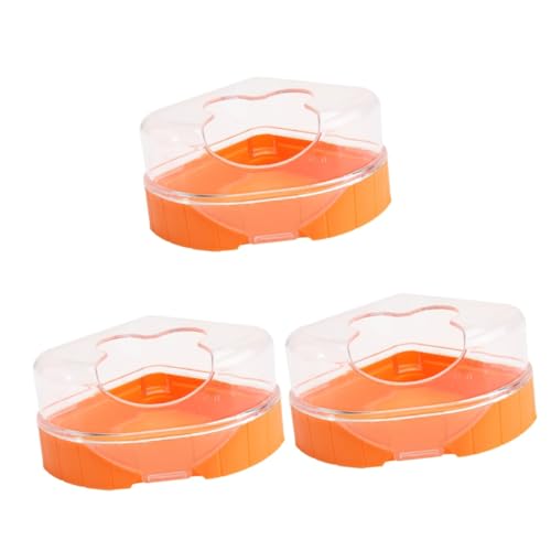 Sosoport 3 STK Hamster Badezimmer Toilette Hamster klo Hamster gehege Hamster Toilet hamstergehege Hamsterbadewanne Hamsterzubehör Robustes Hamsterbad Kleine Hamstertoilette Plastik Orange von Sosoport