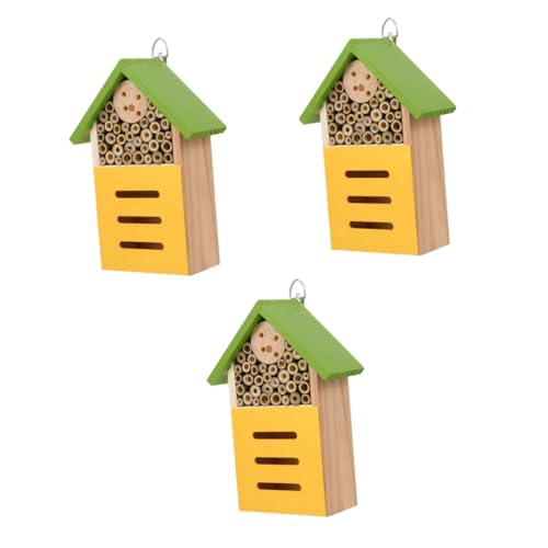 Sosoport 3 STK Insektenbienennest Hinterhofhotels Mason Outdoor- Nisthabitat Natürlicher Lebensraum Bienenhaus Aus Holz Hotel Aus Holz Garten Vogelhaus Heim Hölzern Angepasst Holzhaus von Sosoport