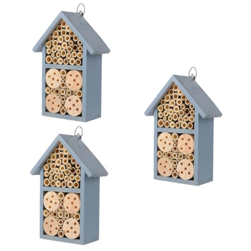 Sosoport 3 STK Insektenbienennest vogelhaus Sustainability bienenbeute bienenhaus Mason dekorative Außendekoration hängender Käferraum Insektenhaus gemalt schmücken Tablett Bienenwabe Eisen von Sosoport