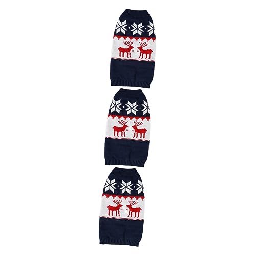 Sosoport 3 STK Kleidung für Haustiere thermokleidung Tier kostü Haustierzubehör Weihnachtspullover für Haustiere Kleiner Hundepullover Kleider Weihnachtswelpenkostü weihnachtstierbedarf von Sosoport