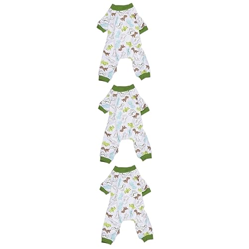 Sosoport 3 STK Pyjama-Strampler Hundekleidung Dino-Hundekostüm Winterjacke für Hunde Welpe Nachthemd Kinderpyjamas Haustierkleidung Hund Baumwolltuch Trainingsanzug vierbeinige Kleidung von Sosoport