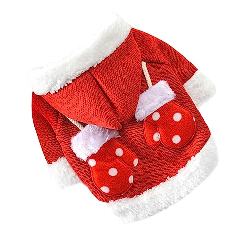 Sosoport 3 STK Weihnachtspullover Kleiner Hundepullover Weihnachtsmann-Outfit Weihnachts-welpen-Outfits Weihnachtshund-Hoodie Kleider Gestrick Rot Herbst- Und Winterkleidung Haustierzubehör von Sosoport