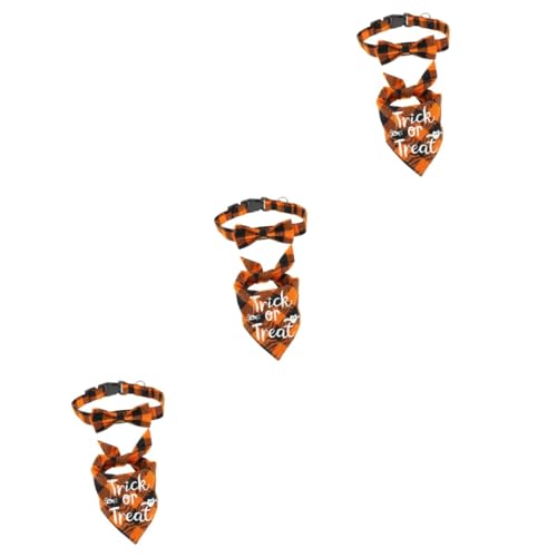 Sosoport 3 Sätze Halloween-Dreiecksschal Halloween kostüm Hunde hundekostüm Halloween Haustierbandana im Halloween-Stil Kürbisdekoration Halskrawatte für Haustiere Halsband für Haustiere von Sosoport